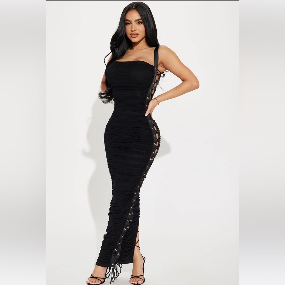 Laces ties mesh dress